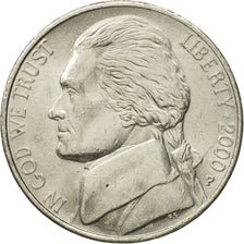 Coin, United States, Jefferson Nickel, 5 Cents, 2000, U.S. Mint, Philadelphia