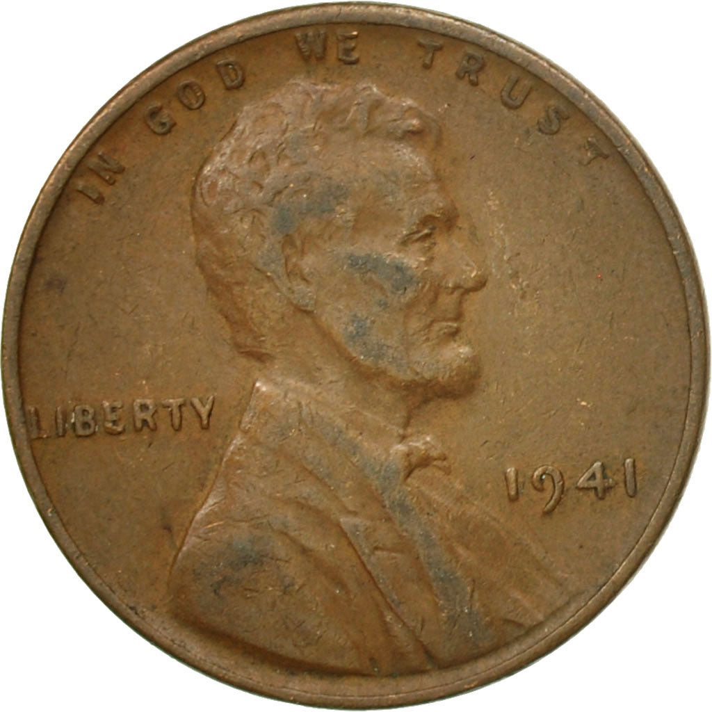 Coin, United States, Lincoln Cent, Cent, 1941, U.S. Mint, Philadelphia