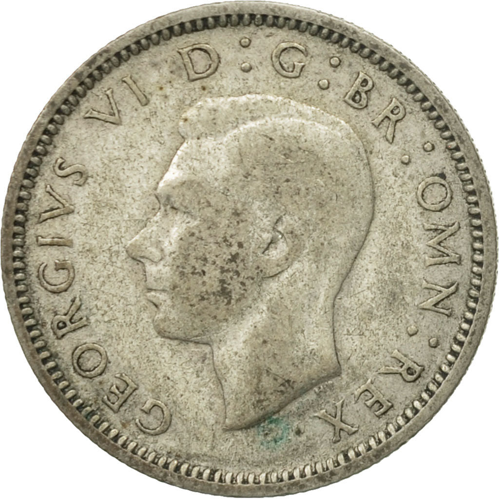 Münze, Großbritannien, George VI, 6 Pence, 1938, SGE+, Silber, KM:852