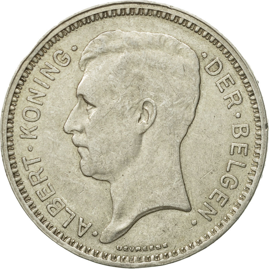 Coin, Belgium, 20 Francs, 20 Frank, 1934, AU(50-53), Silver, KM:104.1
