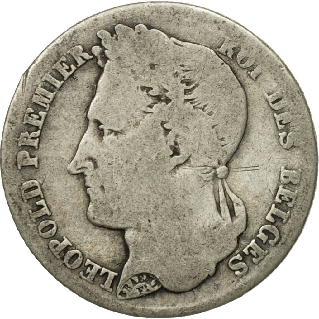 Moneta, Belgio, Leopold I, 1/2 Franc, 1835, B+, Argento, KM:6