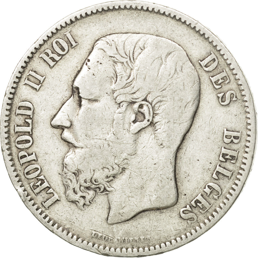 Coin, Belgium, Leopold II, 5 Francs, 5 Frank, 1869, EF(40-45), Silver, KM:24