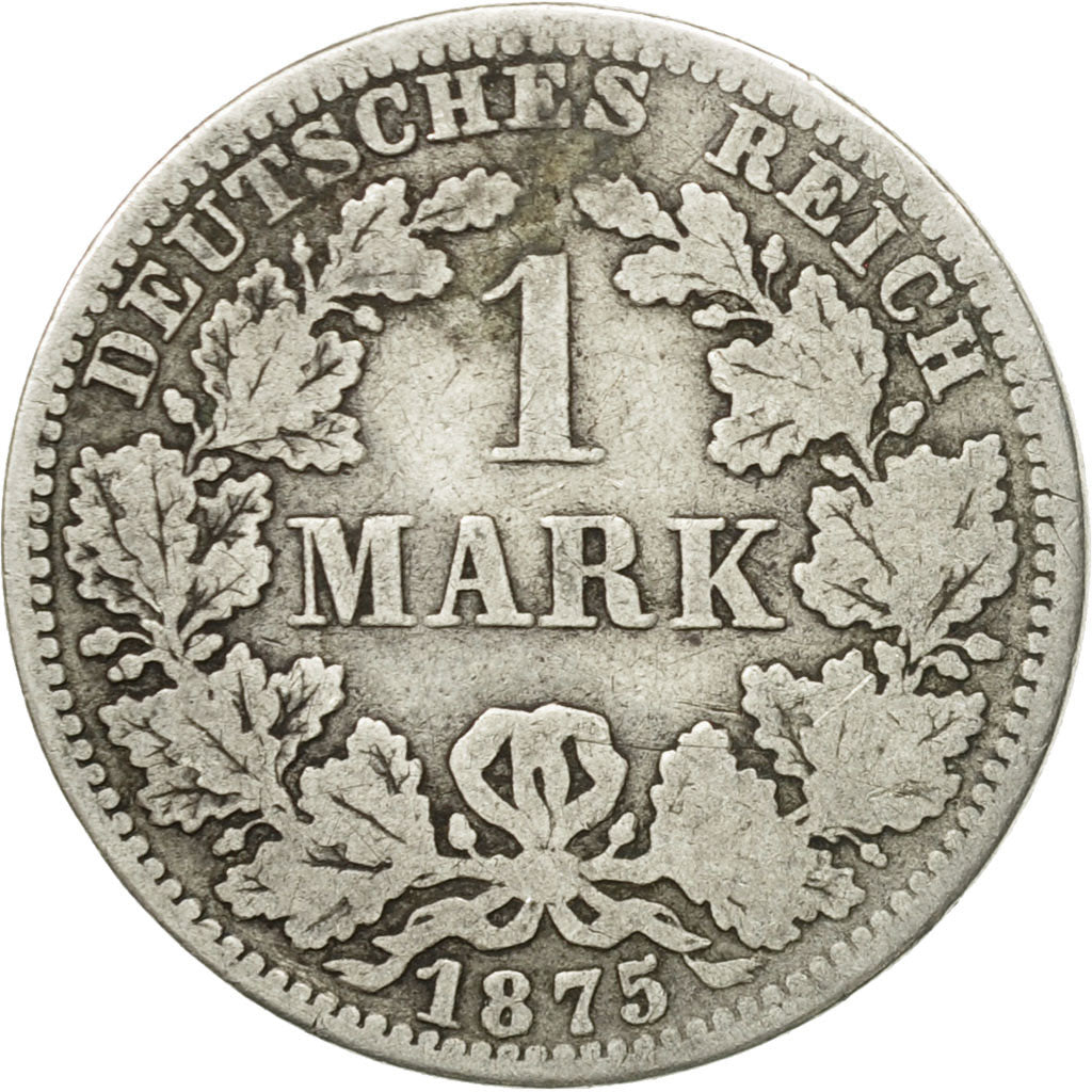 Coin, GERMANY - EMPIRE, Wilhelm I, Mark, 1875, Berlin, EF(40-45), Silver, KM:7