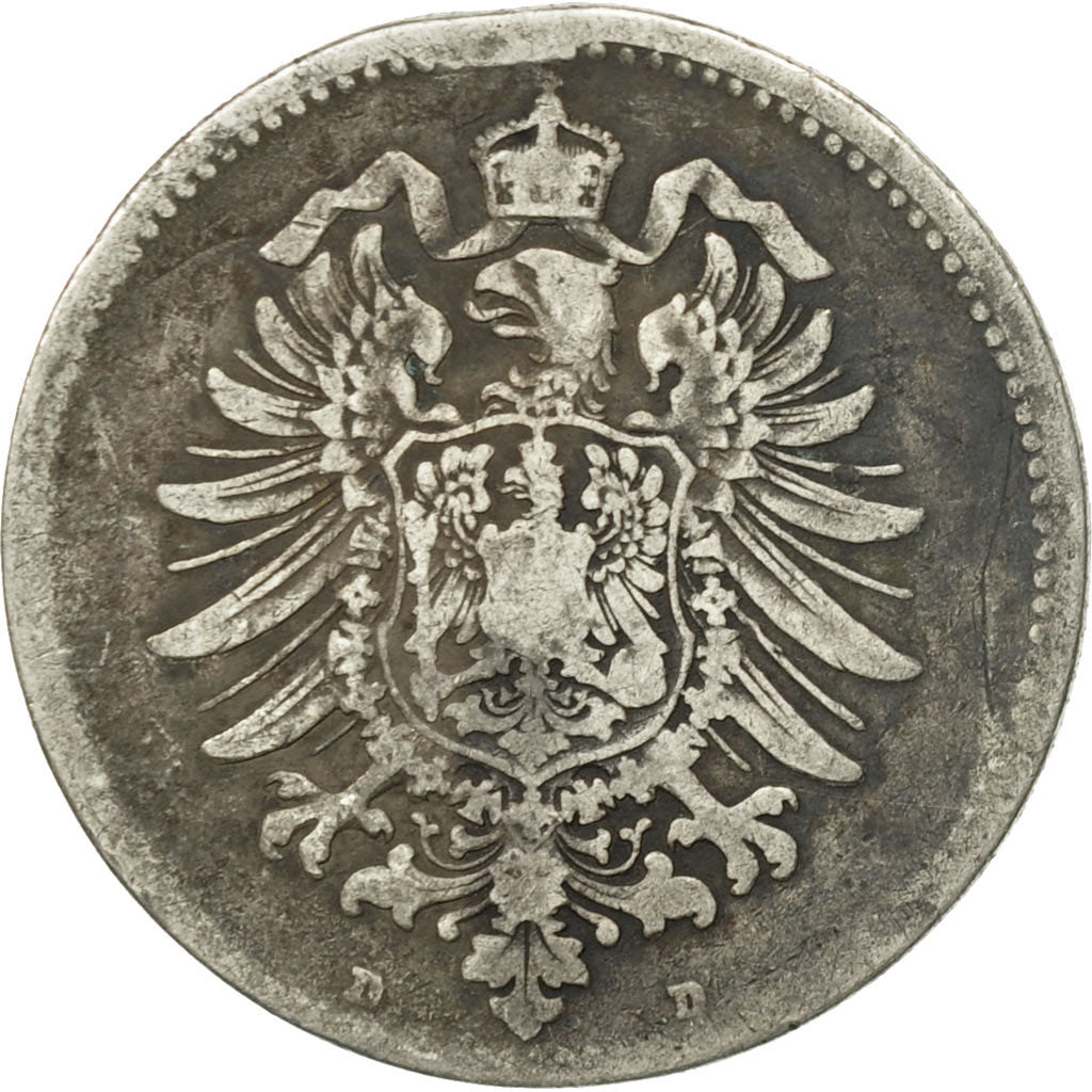 Coin, GERMANY - EMPIRE, Wilhelm I, Mark, 1874, Munich, VF(20-25), Silver, KM:7