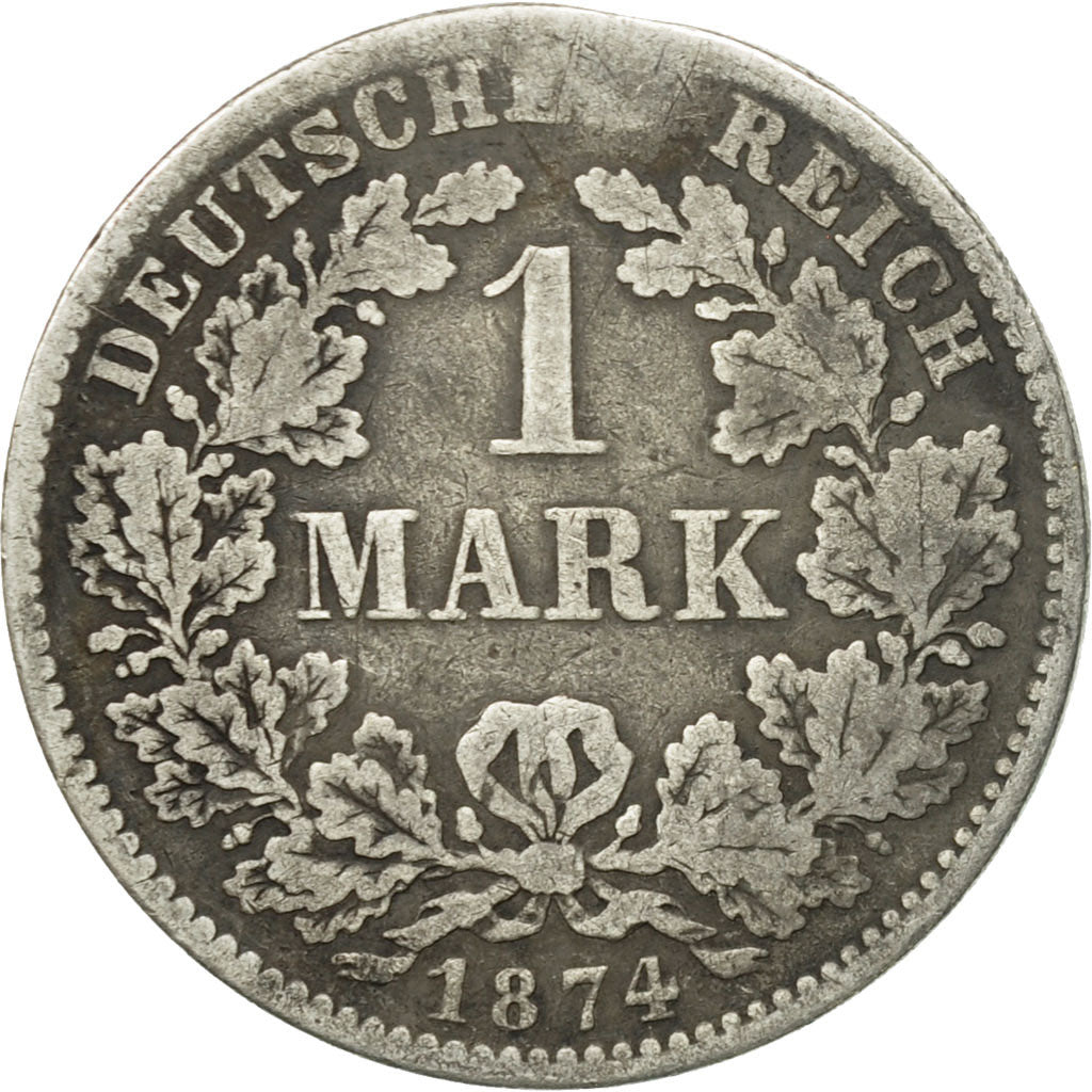 Coin, GERMANY - EMPIRE, Wilhelm I, Mark, 1874, Munich, VF(20-25), Silver, KM:7
