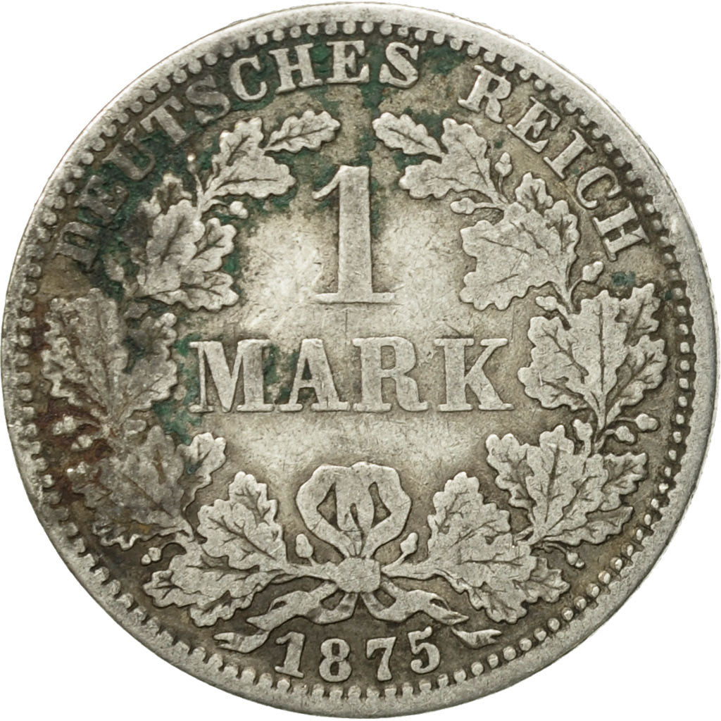 Coin, GERMANY - EMPIRE, Wilhelm I, Mark, 1875, Berlin, VF(20-25), Silver, KM:7