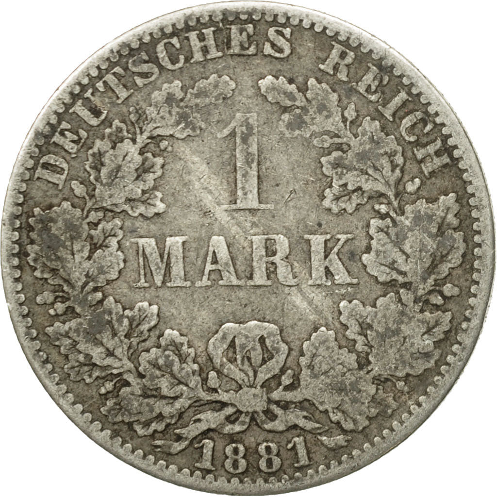 Coin, GERMANY - EMPIRE, Wilhelm I, Mark, 1881, Berlin, VF(30-35), Silver, KM:7