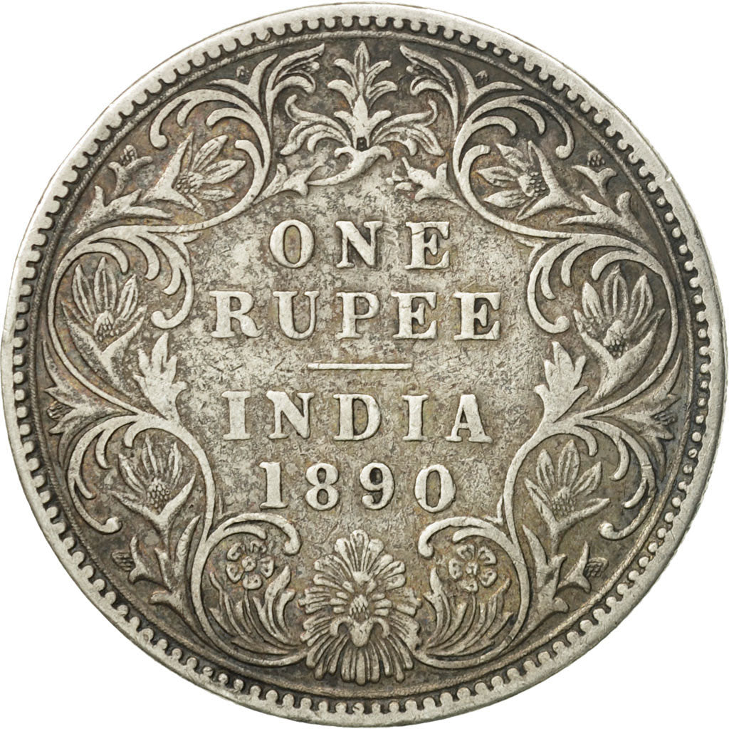 Coin, INDIA-BRITISH, Victoria, Rupee, 1890, VF(30-35), Silver, KM:492