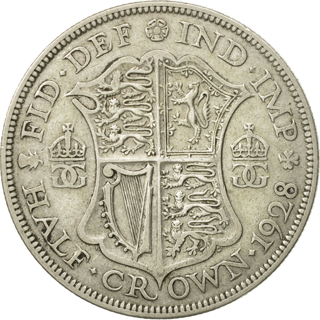 Coin, Great Britain, George V, 1/2 Crown, 1928, VF(30-35), Silver, KM:835