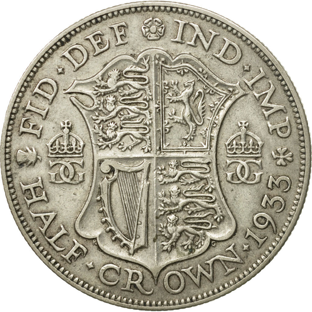 Coin, Great Britain, George V, 1/2 Crown, 1933, EF(40-45), Silver, KM:835
