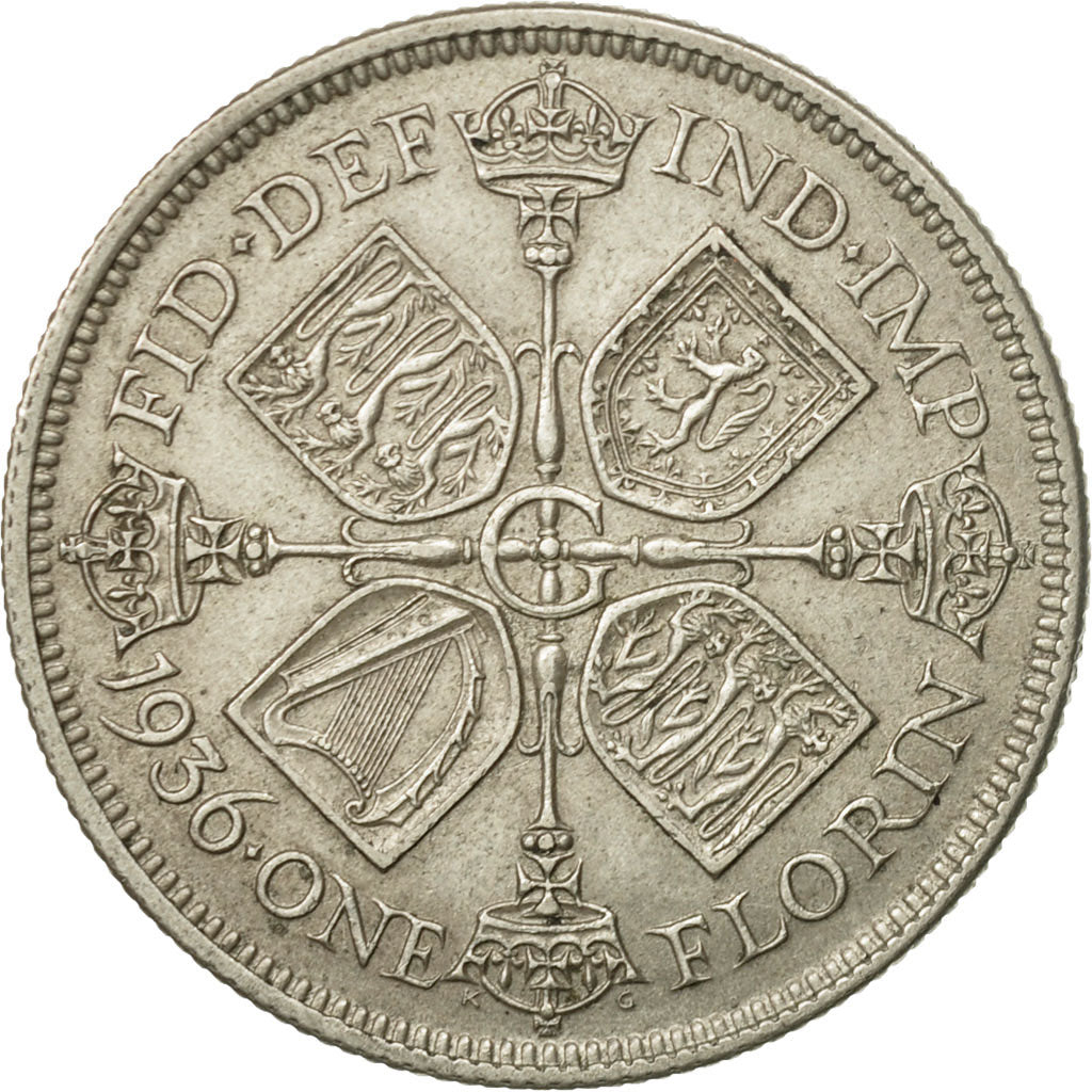 Coin, Great Britain, Elizabeth II, Florin, Two Shillings, 1936, EF(40-45)
