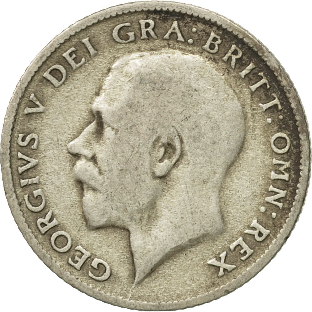 Coin, Great Britain, George V, 6 Pence, 1921, VF(30-35), Silver, KM:815a.1