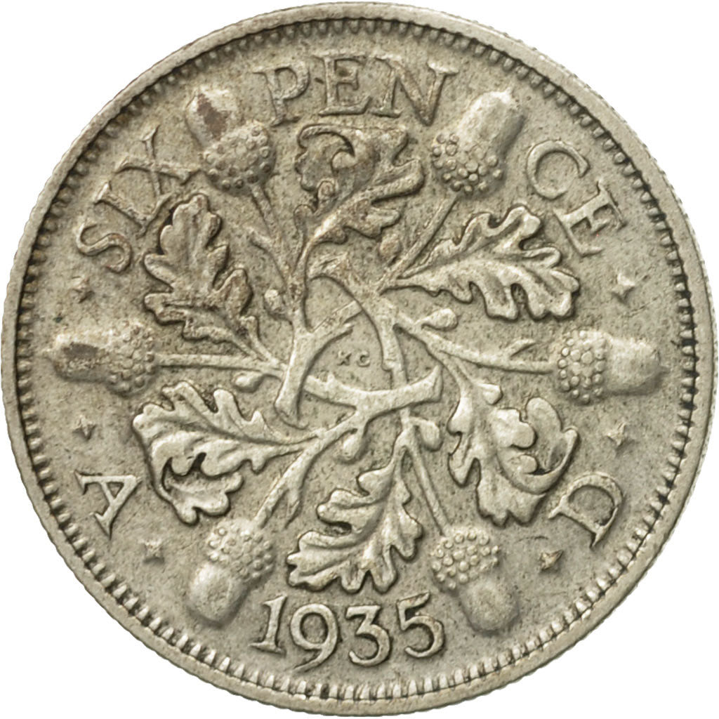 Monnaie, Grande-Bretagne, George V, 6 Pence, 1935, TB+, Argent, KM:832