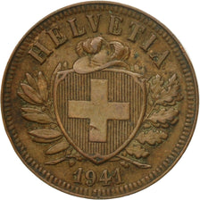 Coin, Switzerland, 2 Rappen, 1941, Bern, EF(40-45), Bronze, KM:4.2a