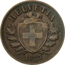 Coin, Switzerland, 2 Rappen, 1927, Bern, VF(20-25), Bronze, KM:4.2a