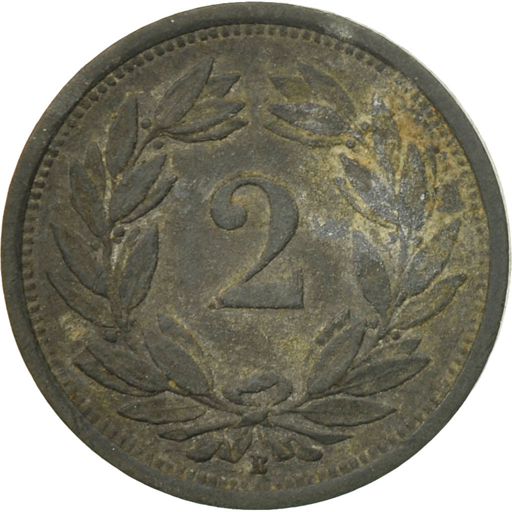 Moneta, Szwajcaria, 2 Rappen, 1942, Bern, VF(30-35), Cynk, KM:4.2b