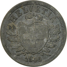 Coin, Switzerland, 2 Rappen, 1945, Bern, VF(30-35), Zinc, KM:4.2b