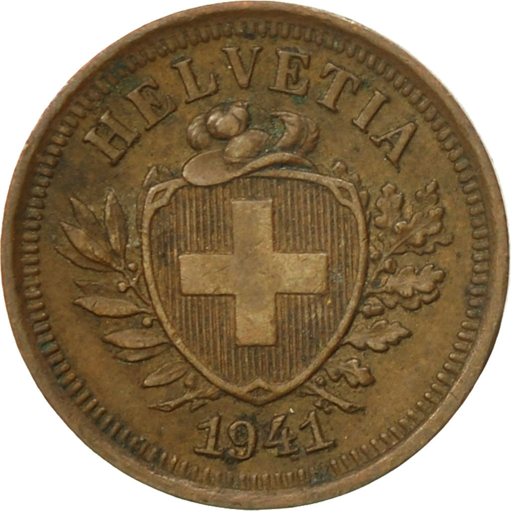 Moneta, Szwajcaria, Rappen, 1941, Bern, EF(40-45), Bronze, KM:3.2