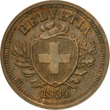 Coin, Switzerland, Rappen, 1934, Bern, VF(30-35), Bronze, KM:3.2