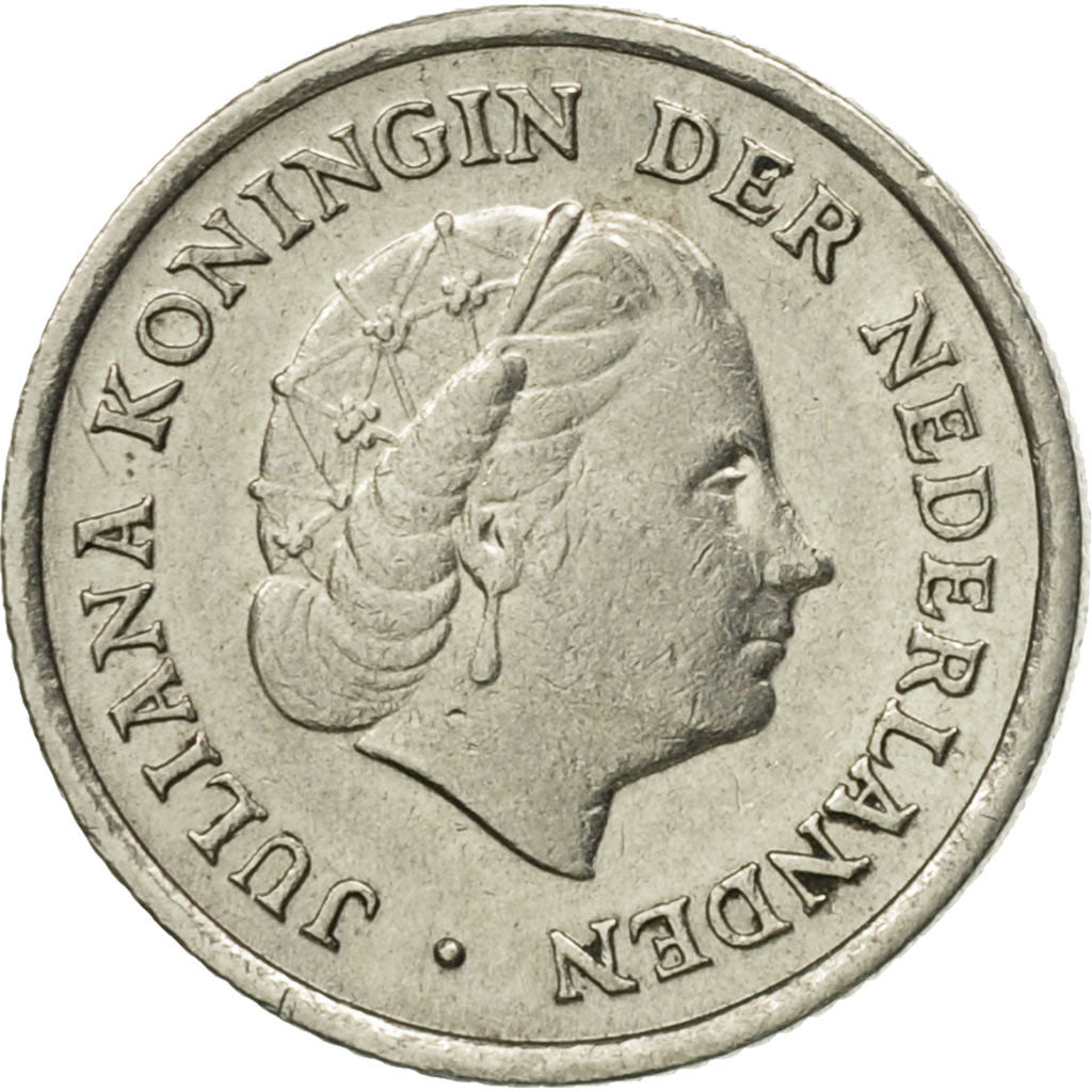 Moneda, Países Bajos, Juliana, 10 Cents, 1958, MBC, Níquel, KM:182