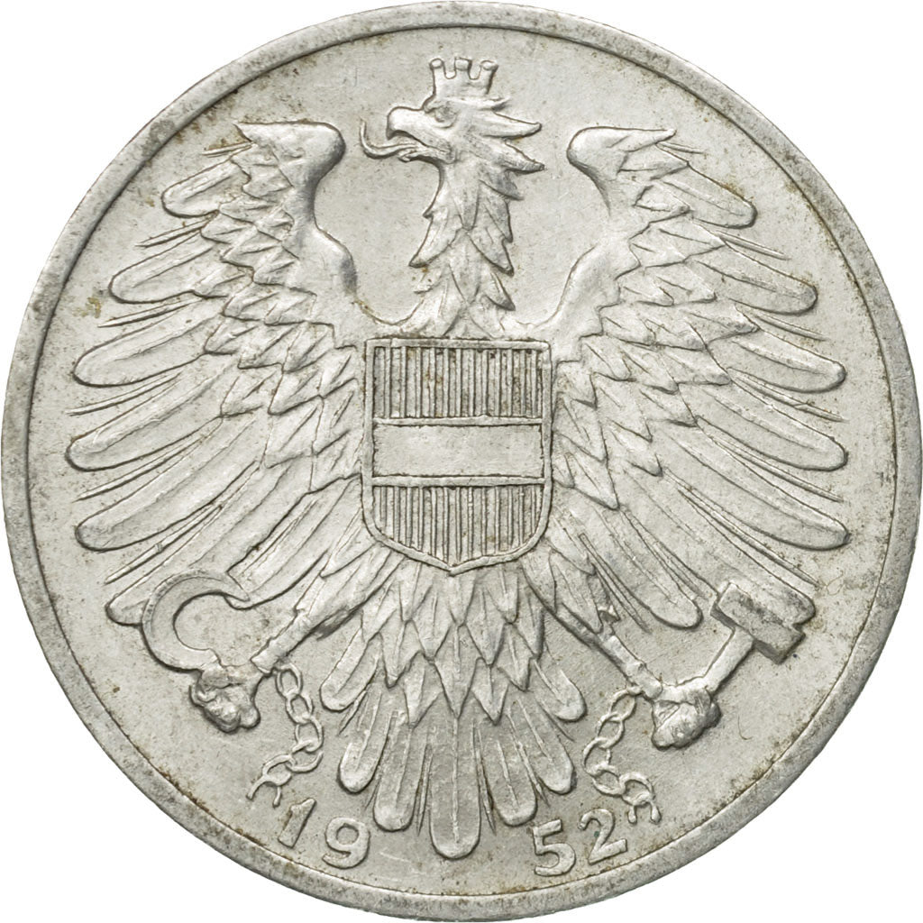 Moneda, Austria, Schilling, 1952, BC+, Aluminio, KM:2871
