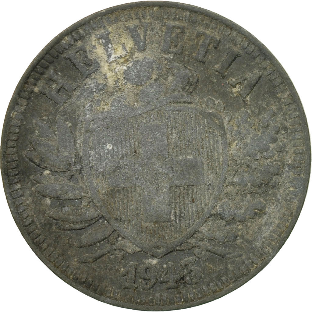 Moneta, Szwajcaria, 2 Rappen, 1943, Bern, VF(30-35), Cynk, KM:4.2b