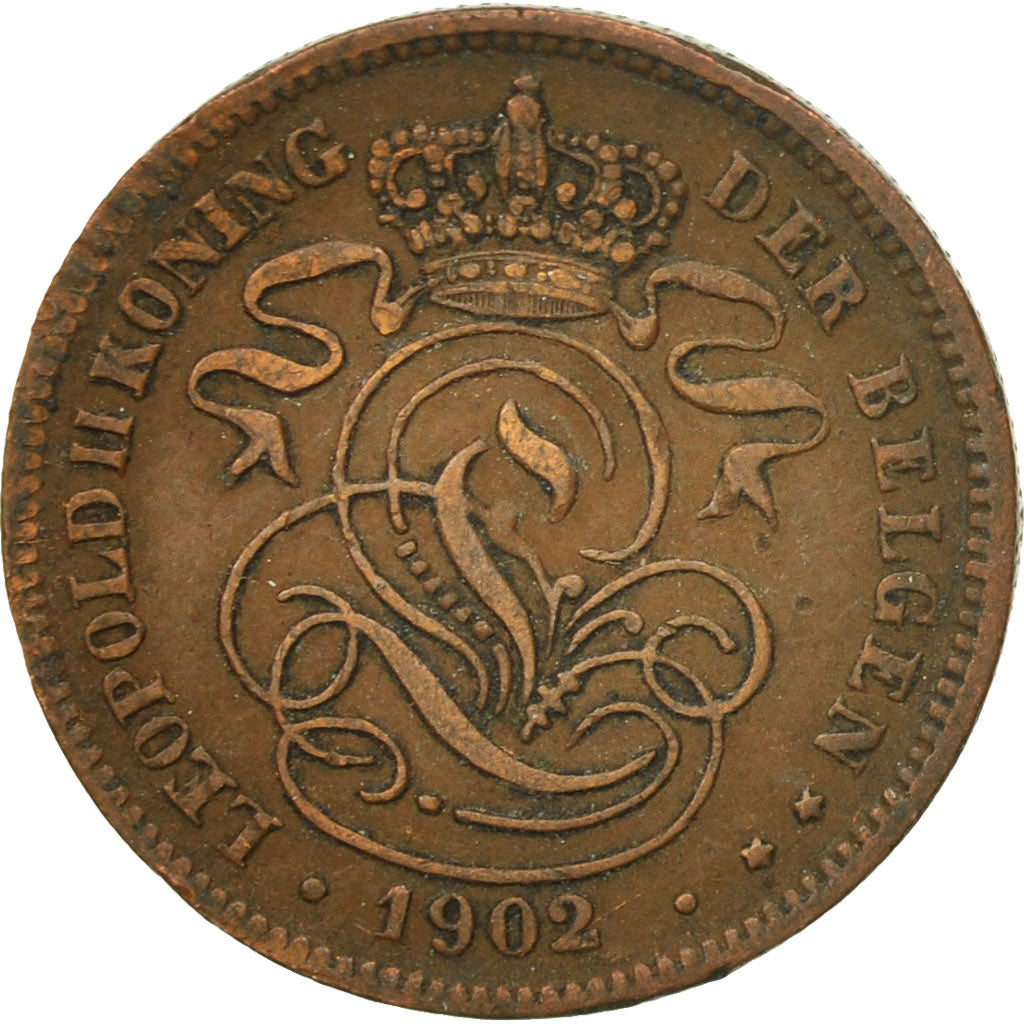 Coin, Belgium, 2 Centimes, 1902, EF(40-45), Copper, KM:36