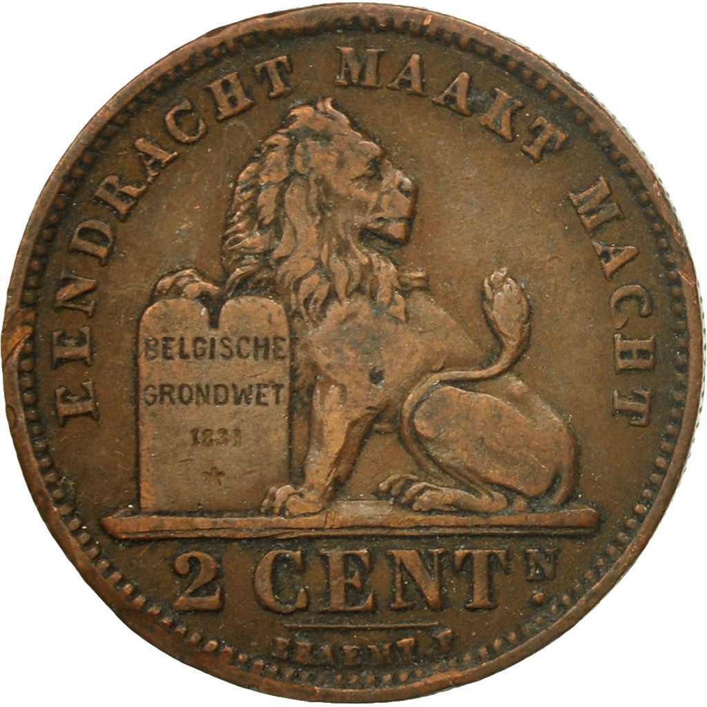 Coin, Belgium, 2 Centimes, 1902, EF(40-45), Copper, KM:36