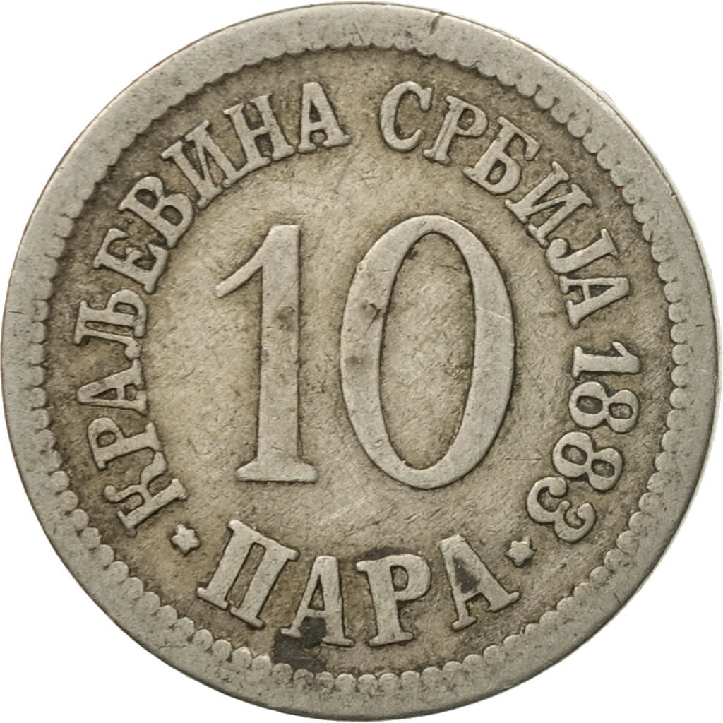 Coin, Serbia, Milan I, 10 Para, 1883, VF(30-35), Copper-nickel, KM:19