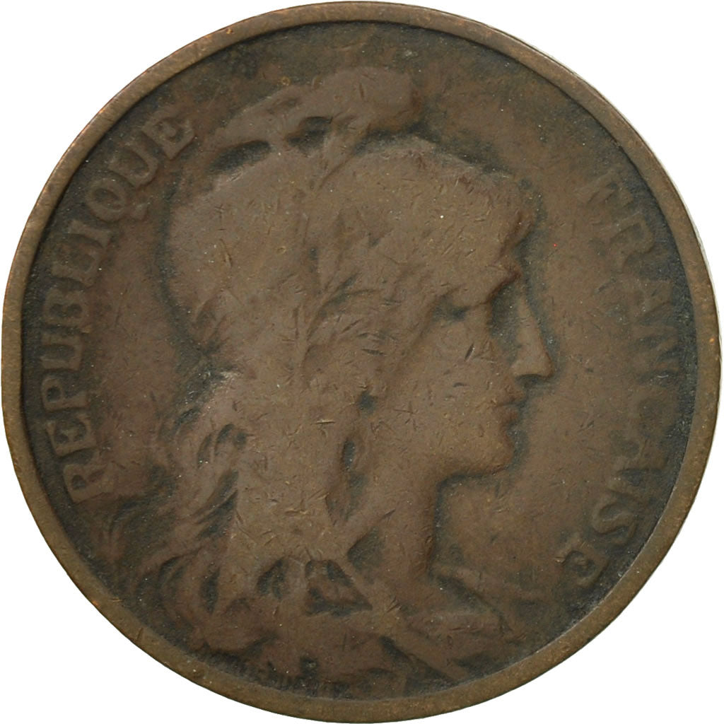 Moneta, Francia, Dupuis, 5 Centimes, 1908, Paris, MB+, Bronzo, KM:842