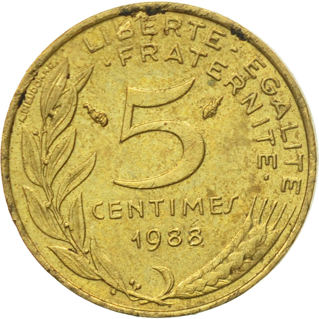 Coin, France, Marianne, 5 Centimes, 1988, Paris, VF(30-35), Aluminum-Bronze