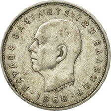 Coin, Greece, Paul I, 20 Drachmai, 1960, VF(30-35), Silver, KM:85