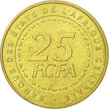 Coin, Central African States, 25 Francs, 2006, Paris, EF(40-45), Brass, KM:20