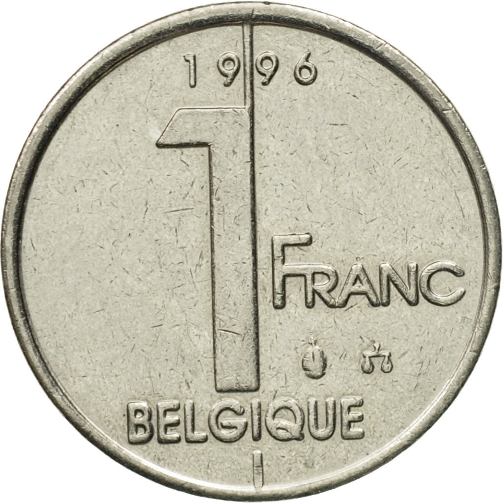 Coin, Belgium, Albert II, Franc, 1996, Brussels, EF(40-45), Nickel Plated Iron