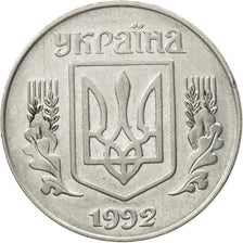 Moneta, Ukraina, 5 Kopiyok, 1992, Kyiv, AU(50-53), Stal nierdzewna, KM:7