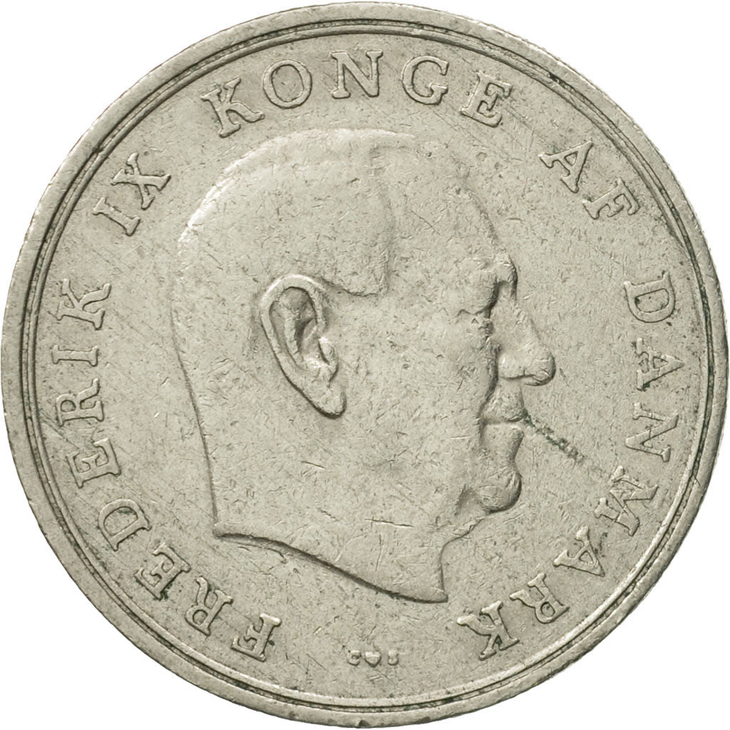 Coin, Denmark, Frederik IX, Krone, 1960, Copenhagen, VF(30-35), Copper-nickel