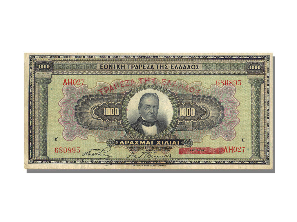 Banknote, Greece, 1000 Drachmai, 1926, 1926-11-04, AU(55-58)