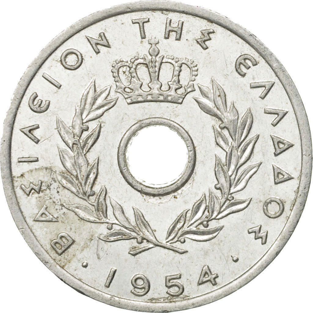 Coin, Greece, 10 Lepta, 1954, AU(50-53), Aluminum, KM:78