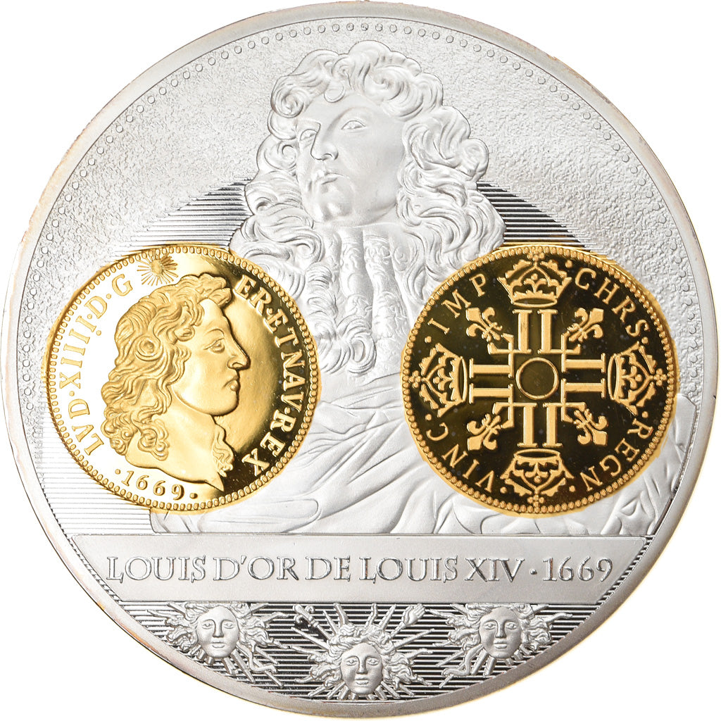 Francia, medalla, Histoire de la monnaie Française, Louis d'or de Louis XIV