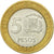 Moneda, República Dominicana, 5 Pesos, 2007, BC+, Bimetálico, KM:89