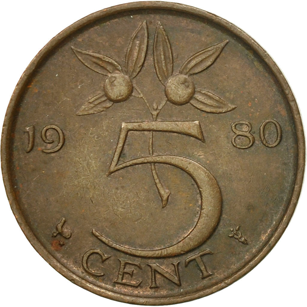 Münze, Niederlande, Juliana, 5 Cents, 1980, SS+, Bronze, KM:181