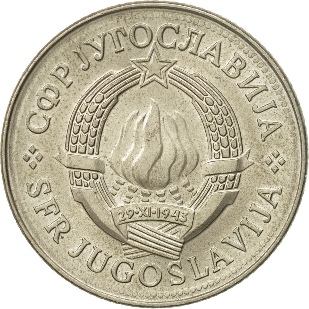 Moneta, Iugoslavia, 10 Dinara, 1980, BB+, Rame-nichel, KM:62