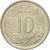 Moneda, Yugoslavia, 10 Dinara, 1980, MBC+, Cobre - níquel, KM:62