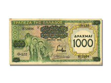 Grecia, 1000 Drachmai on 100 Drachmai, 1939, KM:111a, BB+