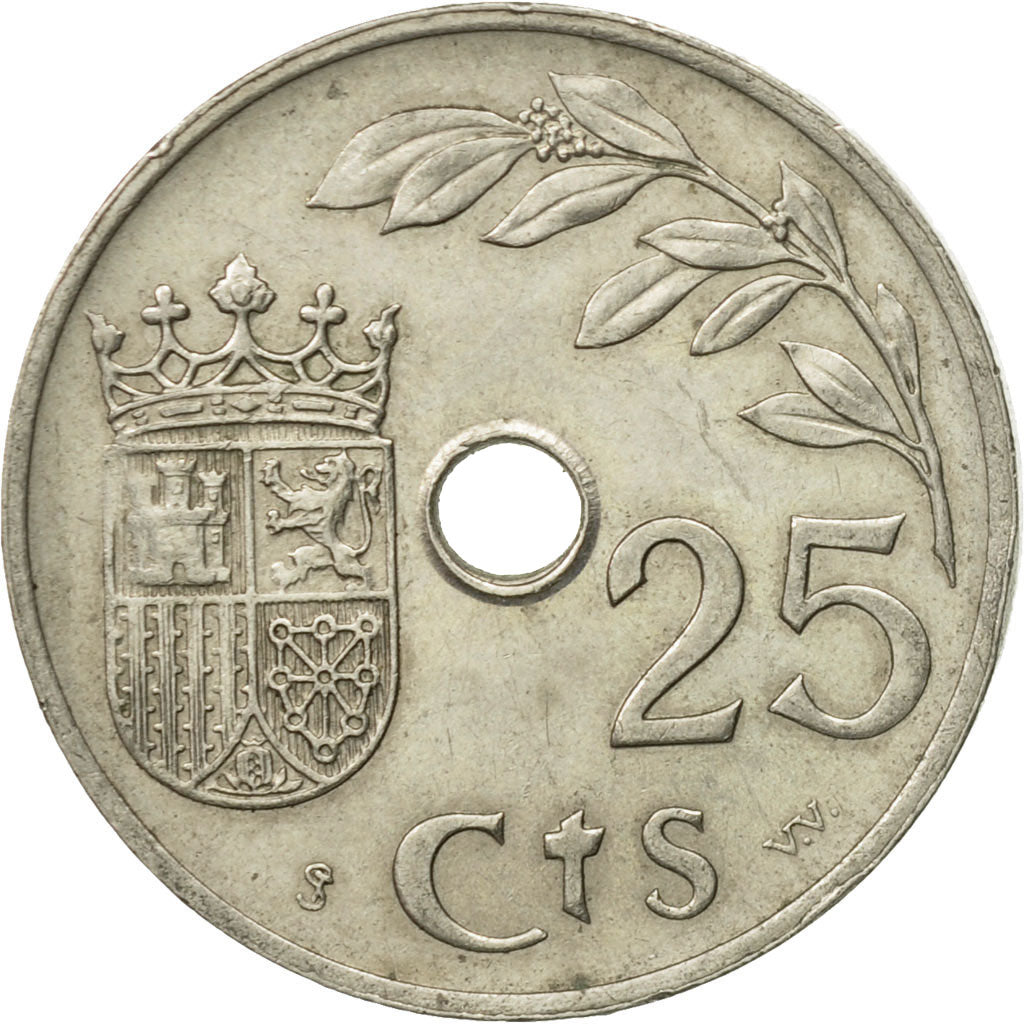 Coin, Spain, 25 Centimos, 1937, Vienna, AU(50-53), Copper-nickel, KM:753