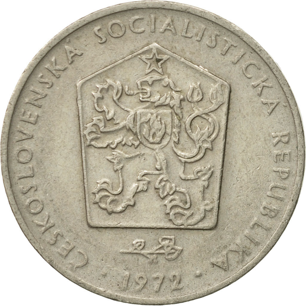 Moneta, Czechosłowacja, 2 Koruny, 1972, EF(40-45), Miedź-Nikiel, KM:75