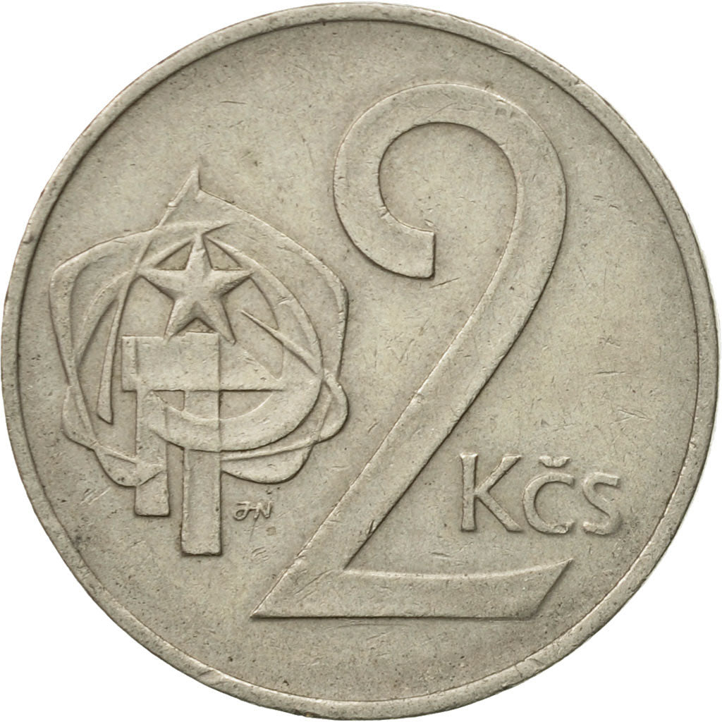 Moneta, Czechosłowacja, 2 Koruny, 1972, EF(40-45), Miedź-Nikiel, KM:75
