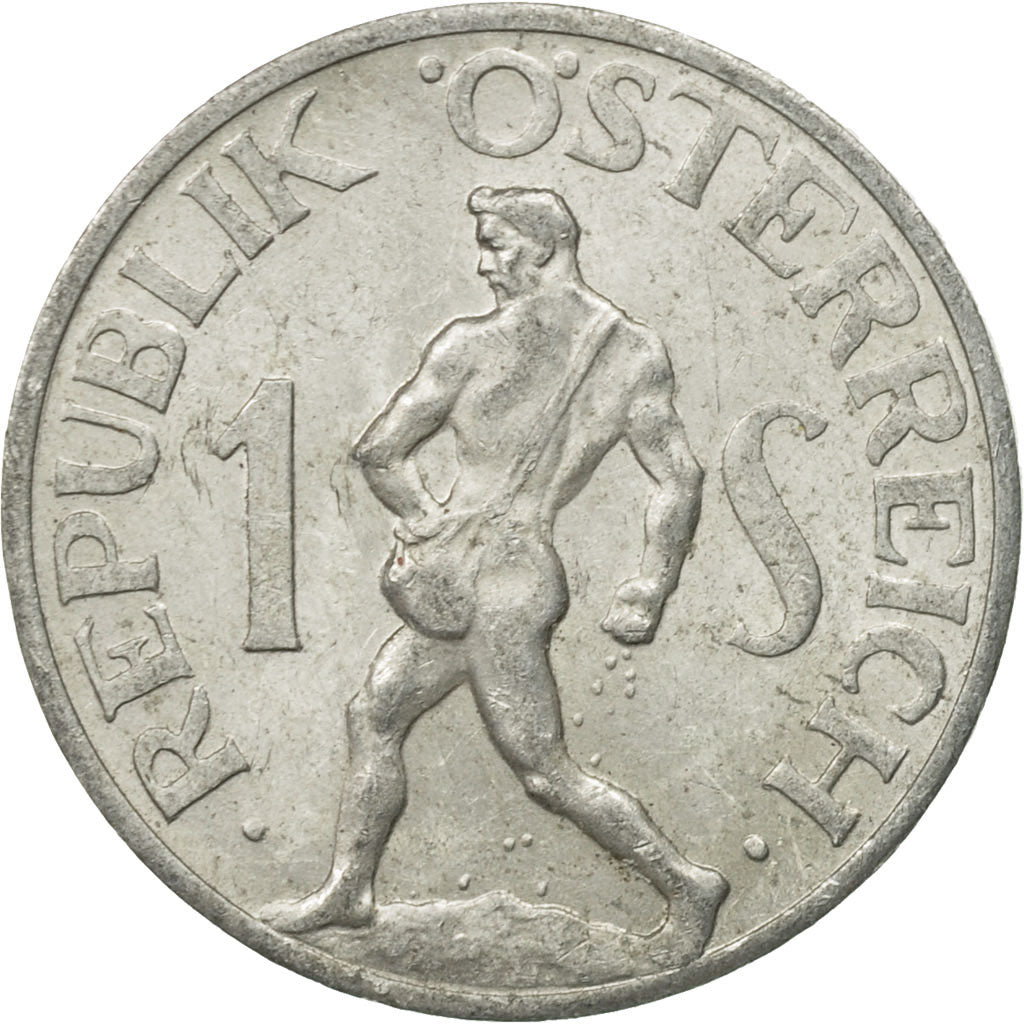 Coin, Austria, Schilling, 1957, EF(40-45), Aluminum, KM:2871