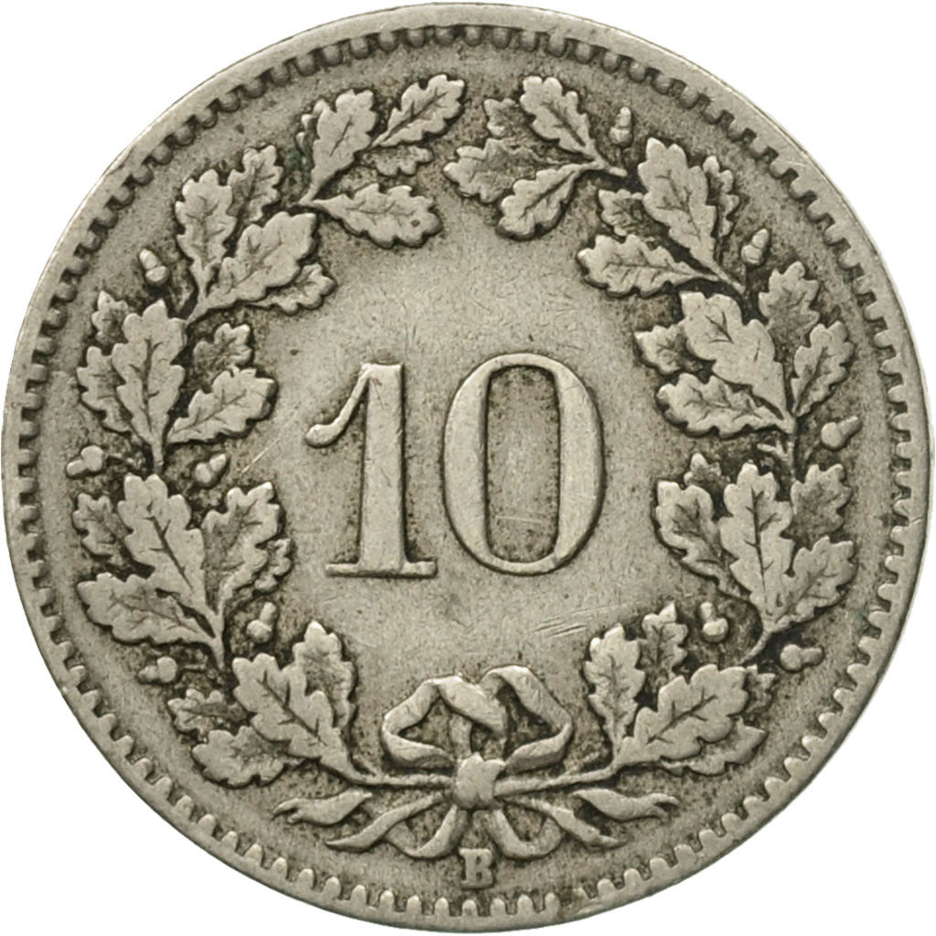 Moneta, Szwajcaria, 10 Rappen, 1913, Bern, EF(40-45), Miedź-Nikiel, KM:27