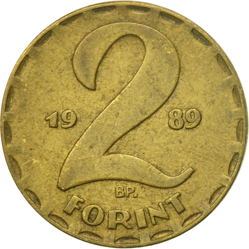 Münze, Ungarn, 2 Forint, 1989, Budapest, S+, Messing, KM:591
